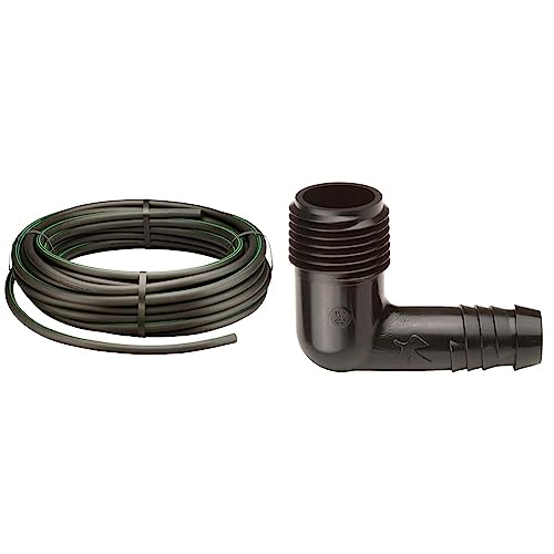 Rain Bird SWGP100 EZ Flexible Swing Pipe, 100' Roll & SWGE050B Elbow Fitting, 1/2'' Male Pipe Thread x 1/2'' Barb, 10-Pack