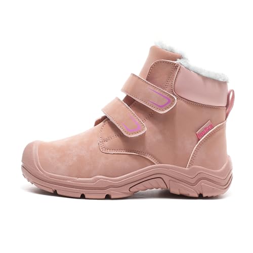 Mnplciea Kids Winter Outdoor Hiking Ankle Boots Warm Fur Snow Boots Anti Slip Trekking Walking Shoes Boys Girls2