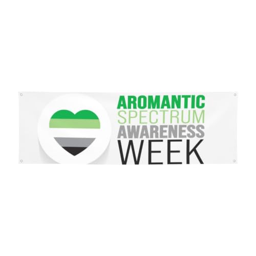Aromantic Spectrum Awareness Week Backdrop Banner Photography Flag Yard Sign Party Supplies Festival Garden Home Decoration 24"X71"