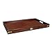 Serving Tray Large From Authentic Models - Butler's Wooden Tray, Solid Wood in French Finish with Brass Hardware Accents - FF102