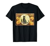 Photo Gallery scopa vintage halloween gatto nero & streghe (1910) maglietta Photo Gallery scopa vintage halloween gatto nero & streghe (1910) maglietta