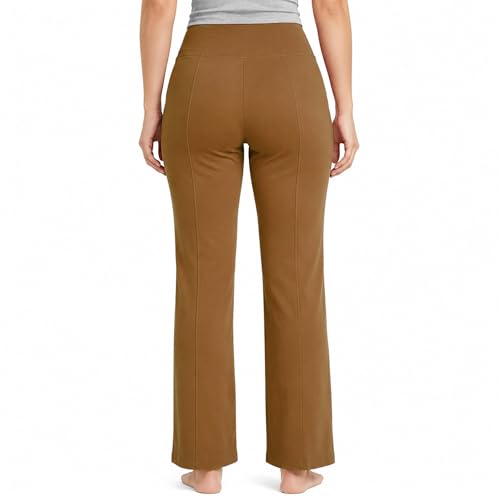 Image of NINQ Women High Waist Flare Pants Lite Regular | Smart Casual Korean Trouser for Office Wear, Gym, Sports, Travel & Daily Styling
