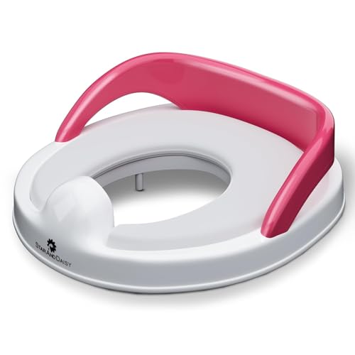 Image of StarAndDaisy Potty Seat for Kids 1-3 Years | Toilet Seat for Kids with Height Adjustable & Removable Soft Cushion, Fits All Western Toilets seat (Pink - White)