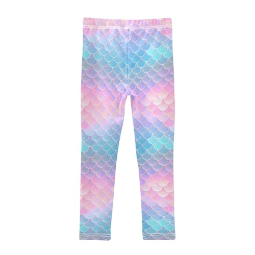 ALAZA Fish Scale Mermaid Funny Girls Leggings Ankle Length Basic Leggings Stretchy Pants for Yoga Dance2