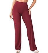 YEOREO Straight Leggings with Pockets for Women No Front Seam Workout Leggings High Waist Wide Le...