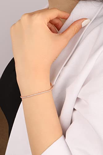Joycuff Gift For Women,Tennis Bracelets For Women,Rose Gold Bracelets For Women,Women Birthday Gift 6.5 Inch 3Mm,Christmas Mother's Day Birthday Gift For Women Girl #TOP1