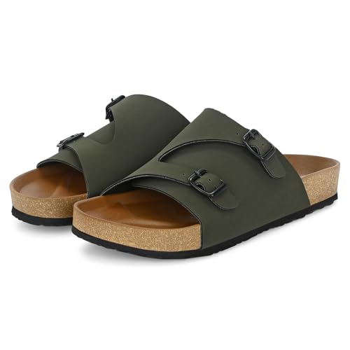 Image of Centrino Men's Berkin-Style Slip-On Sandals | Open Toe Design | Soft PU Footbed | Lightweight & Comfortable | Arch Support | On-Grip Sole | Casual Outdoor Wear (6866)