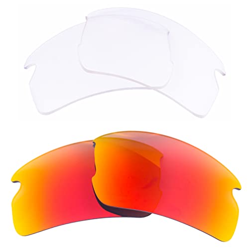 LenzFlip 2色セット Oakley Flak 2.0 アジアンフィット 偏光 透明 交換レンズ オークリー フラック2.0 Asian Fit