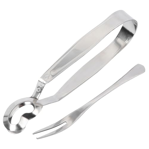 Generic 2 pezzi Pinze e Forchetta Escargot in Acciaio Inossidabile Clip Lumache per Cottura e Servizio Strumenti Resistenti e Ristorante
