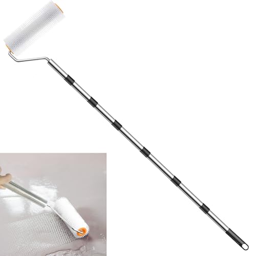 9 Inch Self Leveling Spiked Roller with Extended Adjustable Handle (82.6in) Ideal for Eliminating Bubbles in Concrete, Epoxy, and a Must - Have Tool for Cement,Paint Jobs