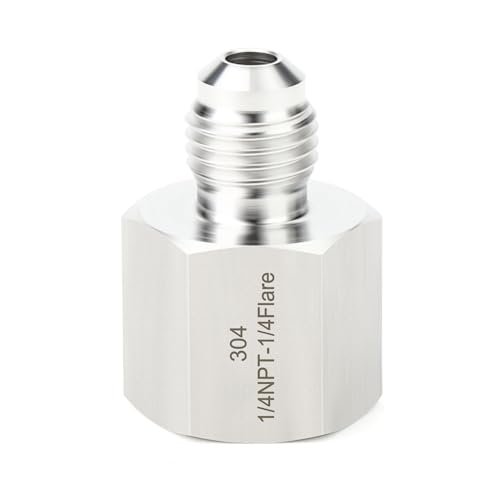 Image of TAISHER 5PCS Forging of 304 Stainless Steel Tube Flare Fittings, 1 /4 inch Male Flare x 1 /4 inch NPT Female, Half Union