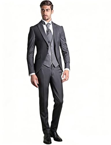 Blazer Homme Veste de Costume Chic à Un Bouton et Revers en Pointe pour Cérémonie