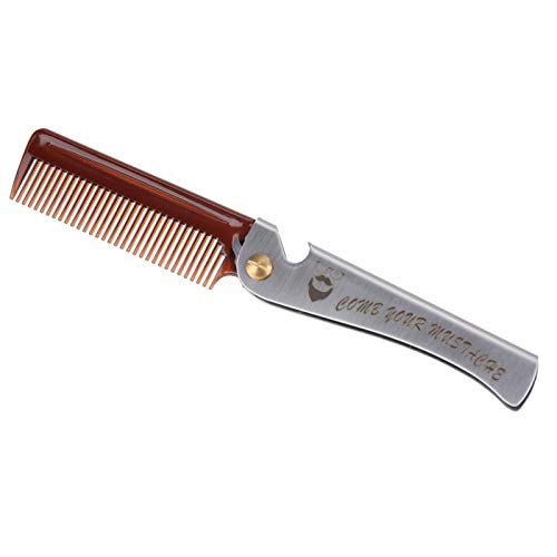 Peine de barba plegable, plancha de pelo antiestática, para peluquería, cuidado de la barba en casa y en movimiento, cepillo alisador