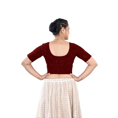 Image of Stay On Trend: Fashion Readymade Blouses for Women,Round Neckline Terry Jacquard Fabric.