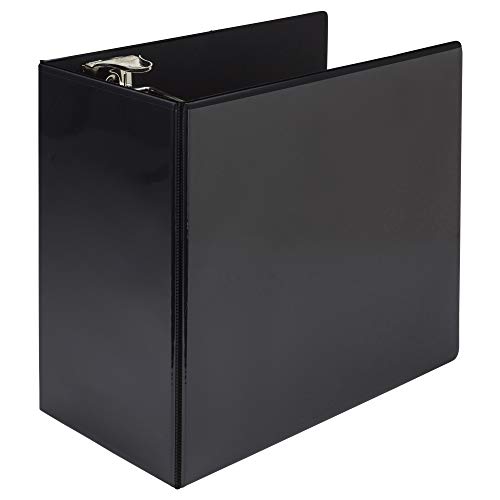 Samsill Titan Extra Large 6 Inch 3 Ring View Binder - Non-Stick Customizable Clear View Cover - Locking D-Ring - Holds Over 1250 Sheets - Black #TOP4