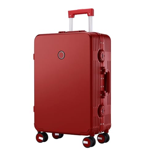 Zipperless Carry on Luggage Small Suitcase with Spinner Wheels PC+ABS Carry On,Red,24in