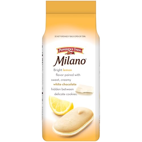 Pepperidge Farm Milano White Chocolate Lemon Flavoured Biscuits 200ml Bag