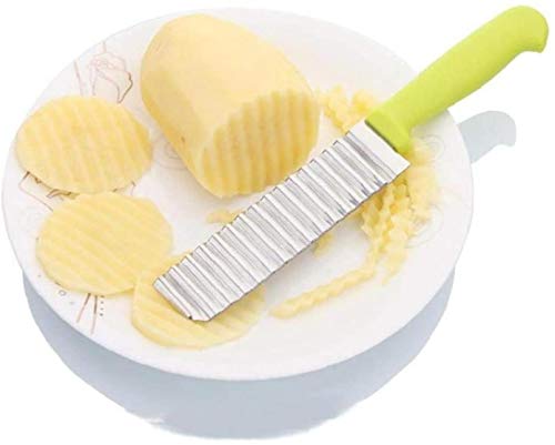 1 Stück Edelstahl geschnittene Kartoffel- und Gemüseschneider Karottenwellenschneider Wellpappen-Küchenzubehör