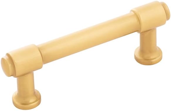 Brushed Golden Brass 3" Modern Cabinet Pulls with Mounting Hardware