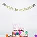 KUNGOON Gold Glitter Paper Video Game 30th Birthday Banner, 6 Inch x 6 Inch, Level Up Winner Party Decor