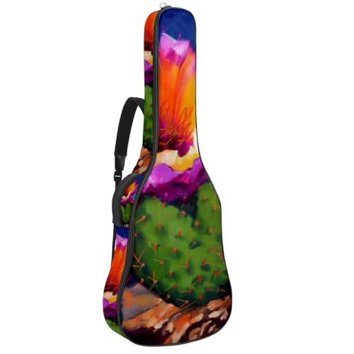 Sac pour guitare à motif cactus violet avec couche de protection