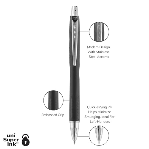 Stylos à bille Uni-ball Jetstream RT encre noire pointe moyenne rétractable - 4