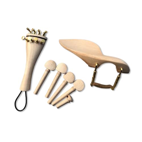 Kit violon 4/4 Yinfente en érable naturel avec cordier et mentonnière