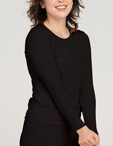 LAPASA Haut Thermique Femme Maillot de Corps à Manches Longues sous-Vêtements Chauds Thermoflux Automne/Hiver L15 Noir (1 Haut, Fin) XS – vue 2