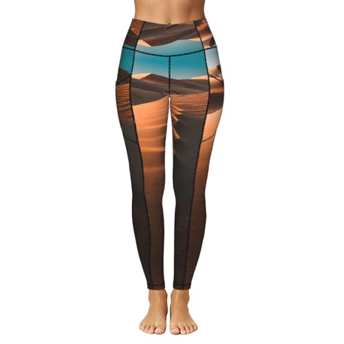 Pantalones de yoga con bolsillos Sand Dunes, mallas de cintura alta para correr y fitness 2
