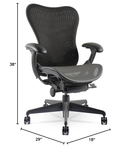 Herman Miller Mirra 2 Chair - Fully Adjustable Arm Seat Depth Tilt Tension Control Mesh Backrest Lumbar Support - Repackaged Home Office Desk Chair