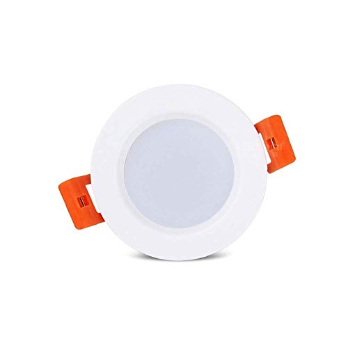 Focos empotrables LED techo cocina salón panel redondo aluminio blanco cálido