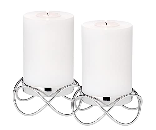 EDZARD 2er Set Kerzenhalter Bastia (Durchmesser 13 cm, Höhe 4,5 cm)...
