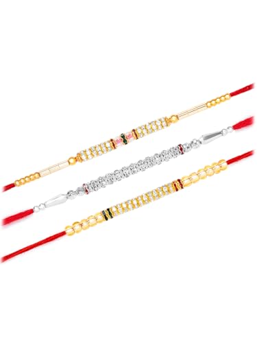 Image of Peora Om Shree Ram Swastik Rakhi for Brother Bhaiya | Crystal & Beads Studded | Red Thread | Raksha Bandhan Hamper with Roli Chawal Greeting Card