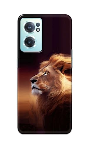 Image of PRINTFIDAA Printed Hard Back Cover Case for OnePlus Nord CE 2 5G Back Cover (Danger Lion) -112