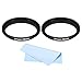 PATIKIL 37mm-39mm Metal Step Up Ring with Cleaning Cloth, 2 Pack Camera Lens Filter Adapter Ring Aluminum Filter Adapter Ring for Camera Lenses Hood, Black