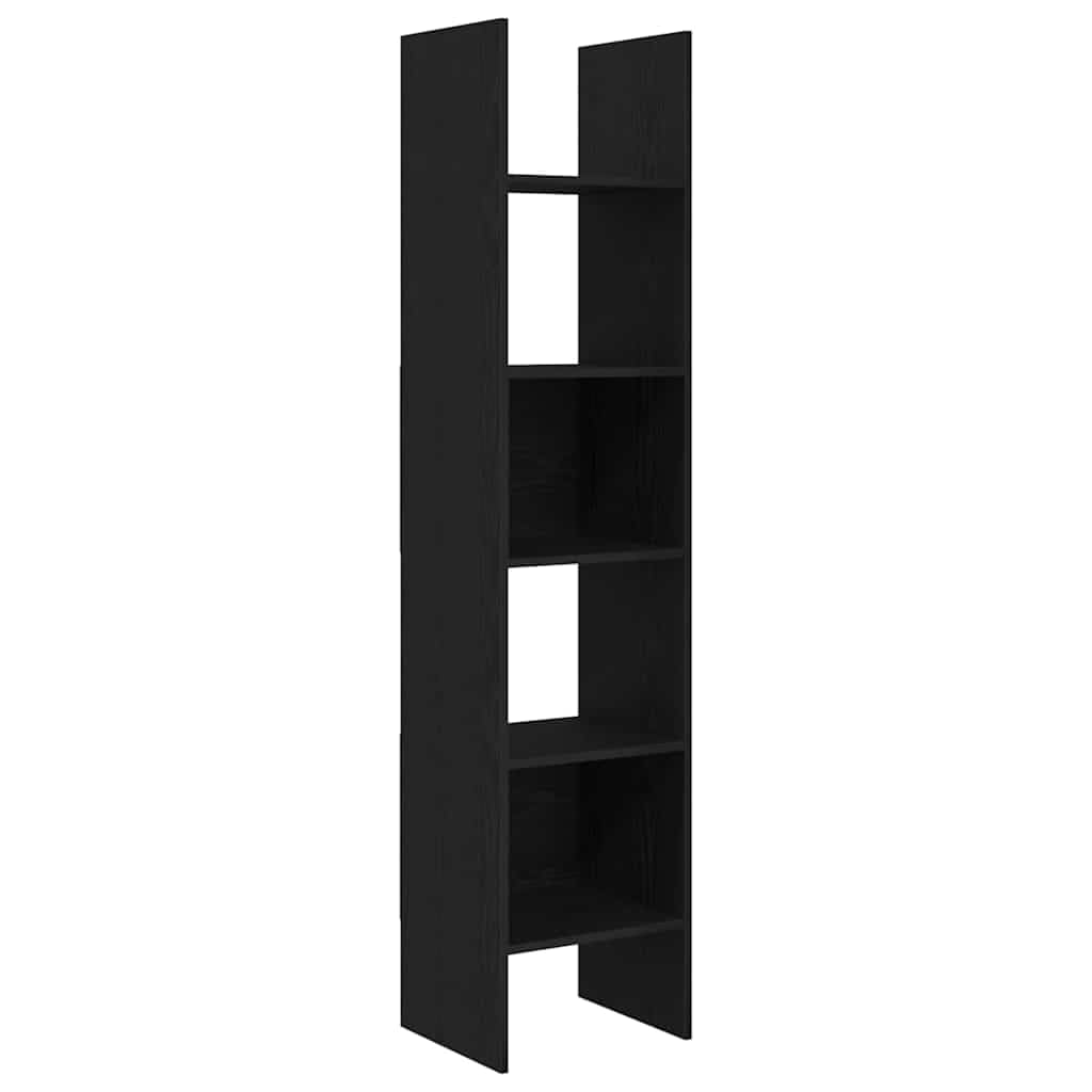 Estantería de madera Loft de 5 compartimentos negra de 40x35x180 cm