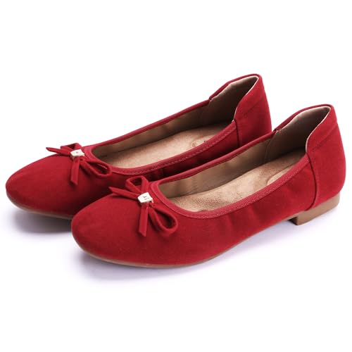 Image of Women's Comfortable Round Toe Bow Ballet Flats Shoes