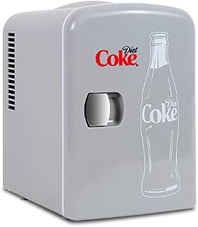 Koolatron Coca-Cola Diet Coke 4L 6 Can Portable Cooler/Warmer,Compact Personal Travel Mini Fridge for Snacks Lunch Drinks, Includes 12V and AC Cords,Desk Accessory for Home Office Dorm Car Boat(Grey)