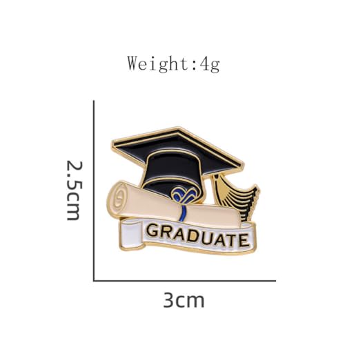 Image of Graduation Cap and Diploma School Graduate Enamel Lapel Pin Graduation Enamel Pin for Student Black Letter Enamel Brooch Pin Button Badge for Jackets Badges Accessories Women Men Gift