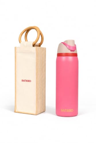 Image of Stainless Steel Water Bottle 32 oz with Flip Lid and Carry Loop (Flamingo, 960 ml)