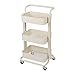TLV Carro Multiuso Auxiliar 3 Niveles con Ruedas Almacenamiento Cocina Oficina Baño, Beige Claro, 85 x 36 x 43 cm (TLV-FH-TR001)