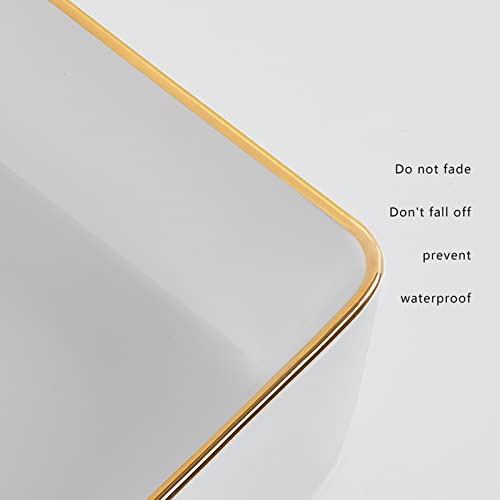 Lavabo de salle de bain avec bonde escamotable, vasque en céramique blanche anti-tache - 4
