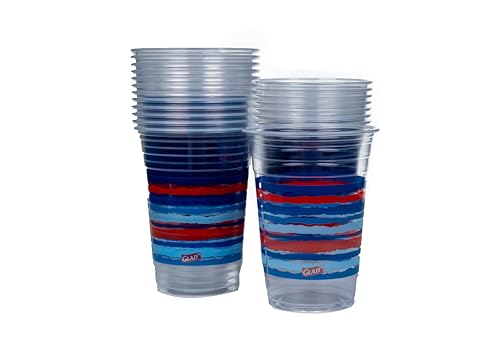 Glad Everyday Clear Plastic Cups, Red White and Blue, 18 Oz, 20 Count, 6-Pk - image 8