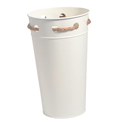 TOYANDONA Seau Vintage Fer Style Rustique pour Jardinage Et Décoration Intérieure Pot à Fleurs Créatif Blanc Et Pratique pour Maison Boutique De Fleurs Et Bar
