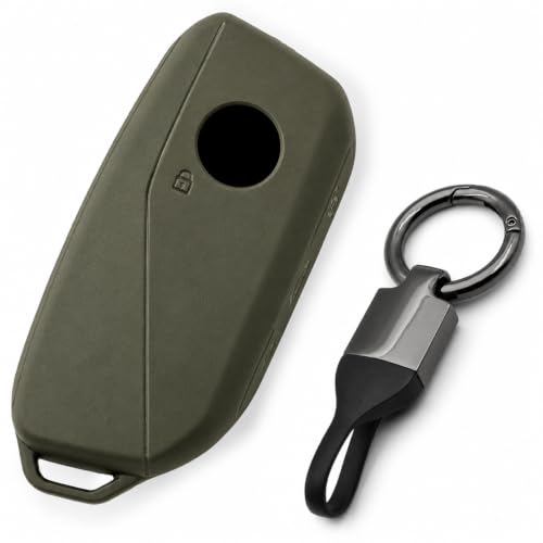 Image of JVCV Premium Soft TPU Key Cover Compatible with BMW 2023 New 7 Series 740i 760i X1 X5 X7 XM iX i7 Smart Key | Scratch-Resistant Protective Case | 360 Full Protection(Matte Green Style B)