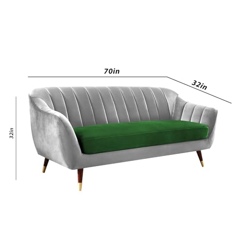 Image of Atticus 3+2 Seater Sofa Set for Living Room (Green Grey Colour) Premium Fabric Sofa
