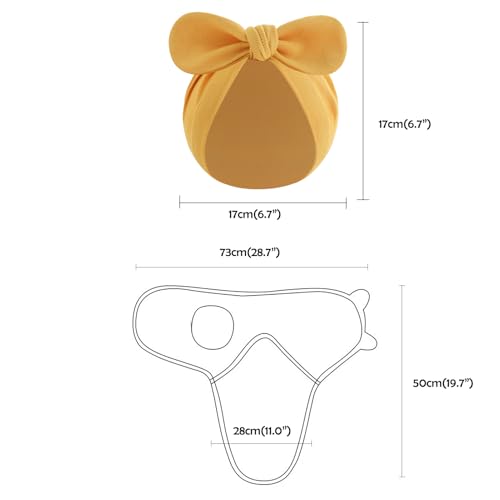 Image of Baby Swaddle Sleep Sack with Hat Set for 0-3 months 3-Pack Soft Cotton Newborn Wearable Swaddle Wrap for Girls Boys (Yellow Set)