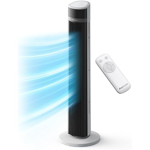 Pro Breeze Silent Bladeless Tower Fan with Timer Cover