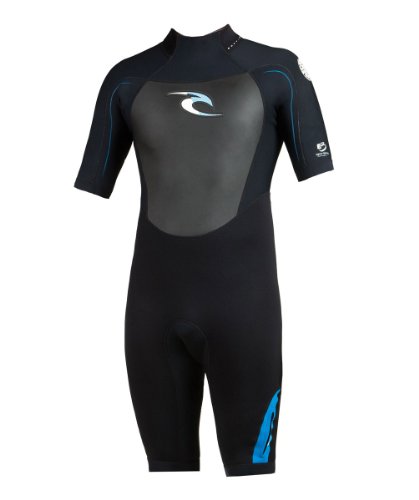 Rip Curl Dawn Patrol Short Sleeve Spring Suit (Black/Blue/White, Medium Tall)