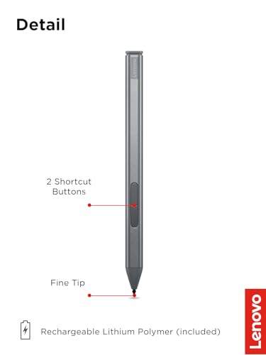 Image of Lenovo Slim Pen - Magnetic Precision Stylus for Lenovo Laptops - 4096 Pressure Levels, Tilt Sensitivity, Rechargeable, Perfect for Drawing, Digital Art, Note-Taking